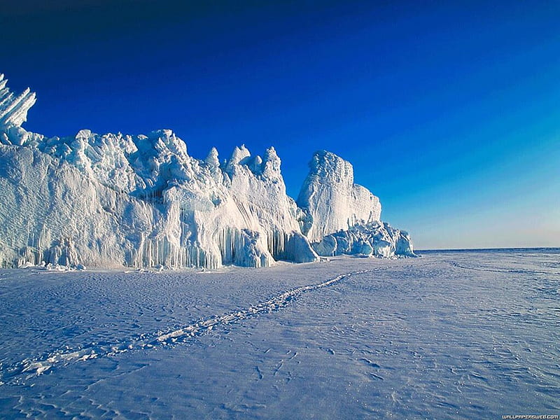 Glacier, ice, glace, ocean, HD wallpaper