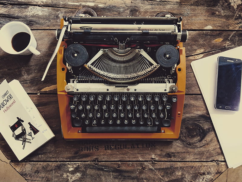 brown and black typewriter, HD wallpaper