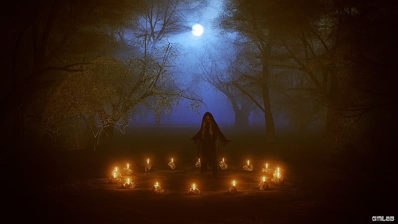 Ritual, candlw, witch, spell, HD wallpaper