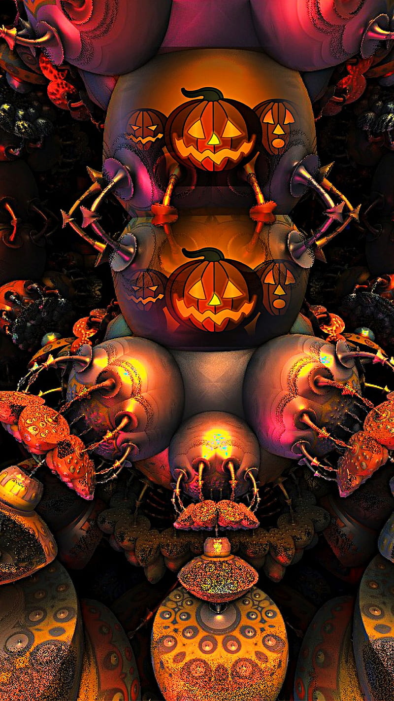 Halloween, pumpkins, scary, HD phone wallpaper