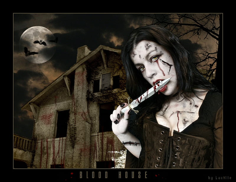 A Vamire for the Bloodhouse, vampirism, lucille, bloodsucker, vampire, bloodhouse, blood, HD wallpaper