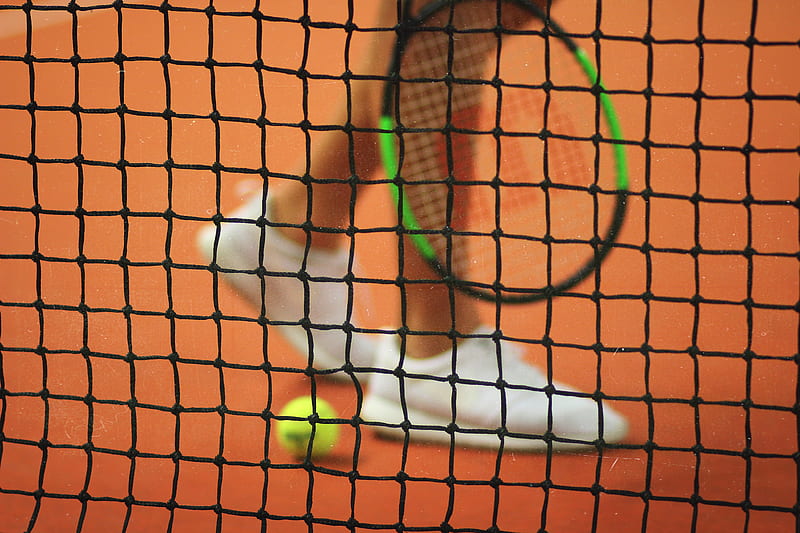 person wearing pair of white low-top sneakers while holding Wilson tennis racket, HD wallpaper
