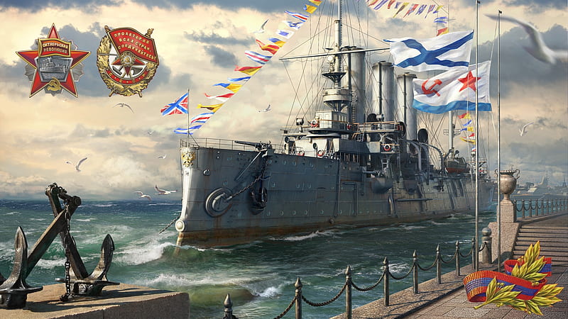 World of Warships - Cruiser Aurora, Games, Aurora, Warships, World, Video, Cruiser, HD wallpaper