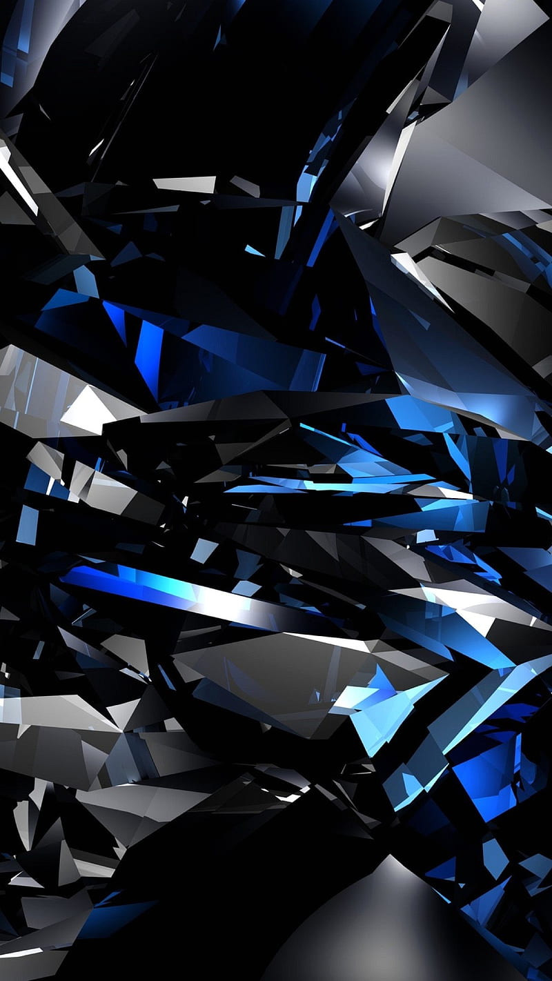 Blue Crystals, blue, crystals, HD phone wallpaper