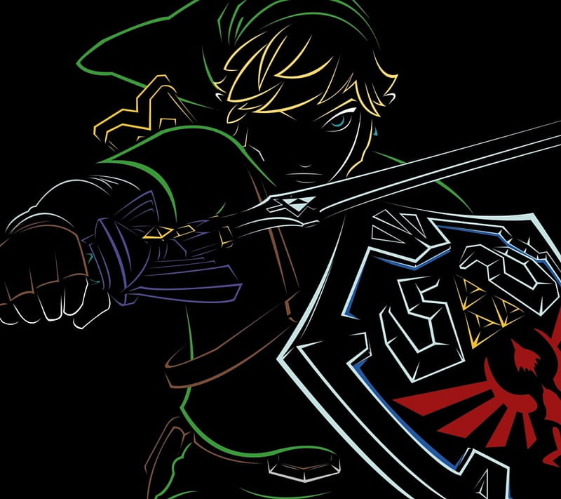 Link outlining, Zelda, tri, ganon, Link, triforce, HD wallpaper