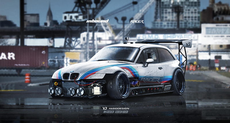 BMW Z3 M Art, bmw, carros, artist, artwork, digital-art, HD wallpaper