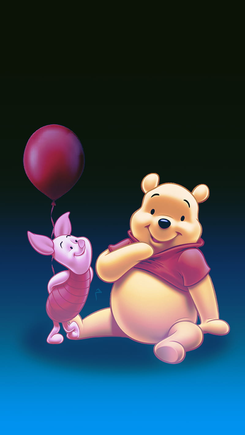 Pooh N Piglet, balloons, bear, disney, iphone, minimalistic, walt disney,  winnie the pooh, HD phone wallpaper | Peakpx