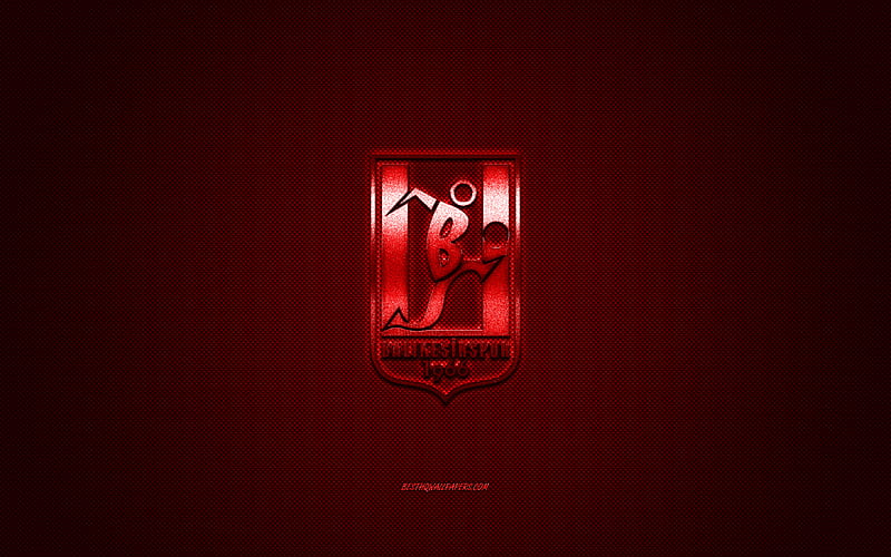 Balikesirspor, Turkish football club, 1 Lig, red logo, red carbon fiber background, football, Balikesir, Turkey, Balikesirspor logo, HD wallpaper