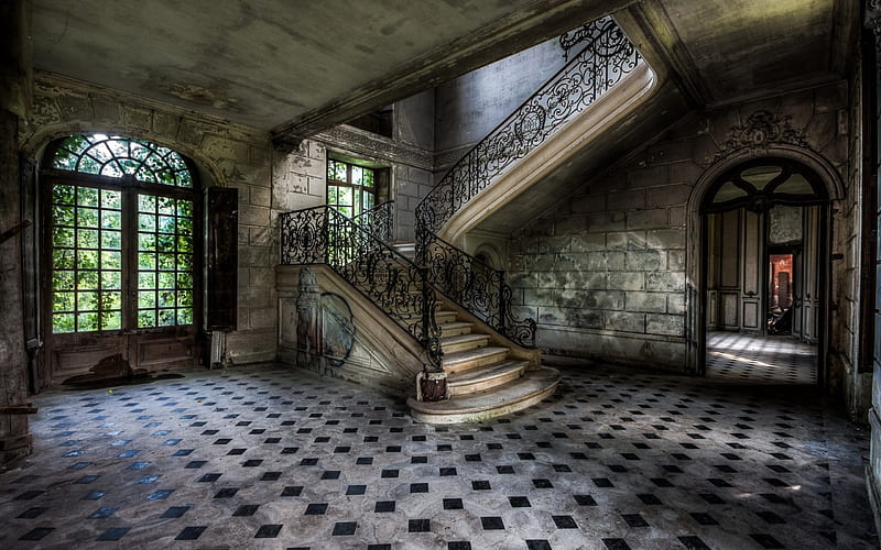 Inside an Abandoned Mansion, architecture, mansions, houses, inside view, HD wallpaper