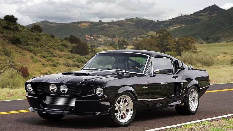 Ford, Muscle Car, Fastback, Vehicles, Black Car, Shelby Gt500 Classic Recreation, HD wallpaper