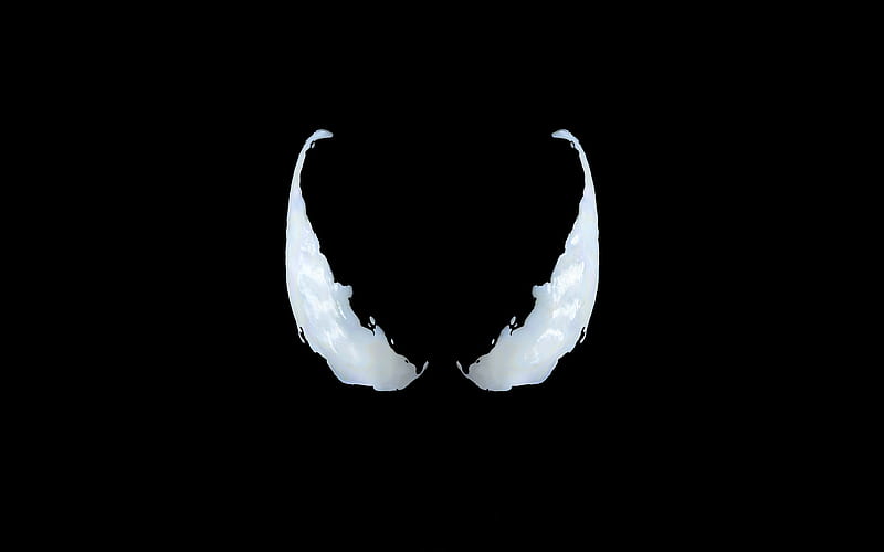 Venom logo, 2018 movie, black background, HD wallpaper