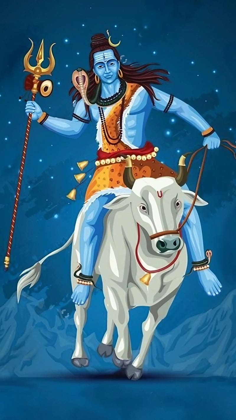 Mahadev Ki , Lord Shiva With Nandi, god, bholenath, bhakti, HD phone wallpaper