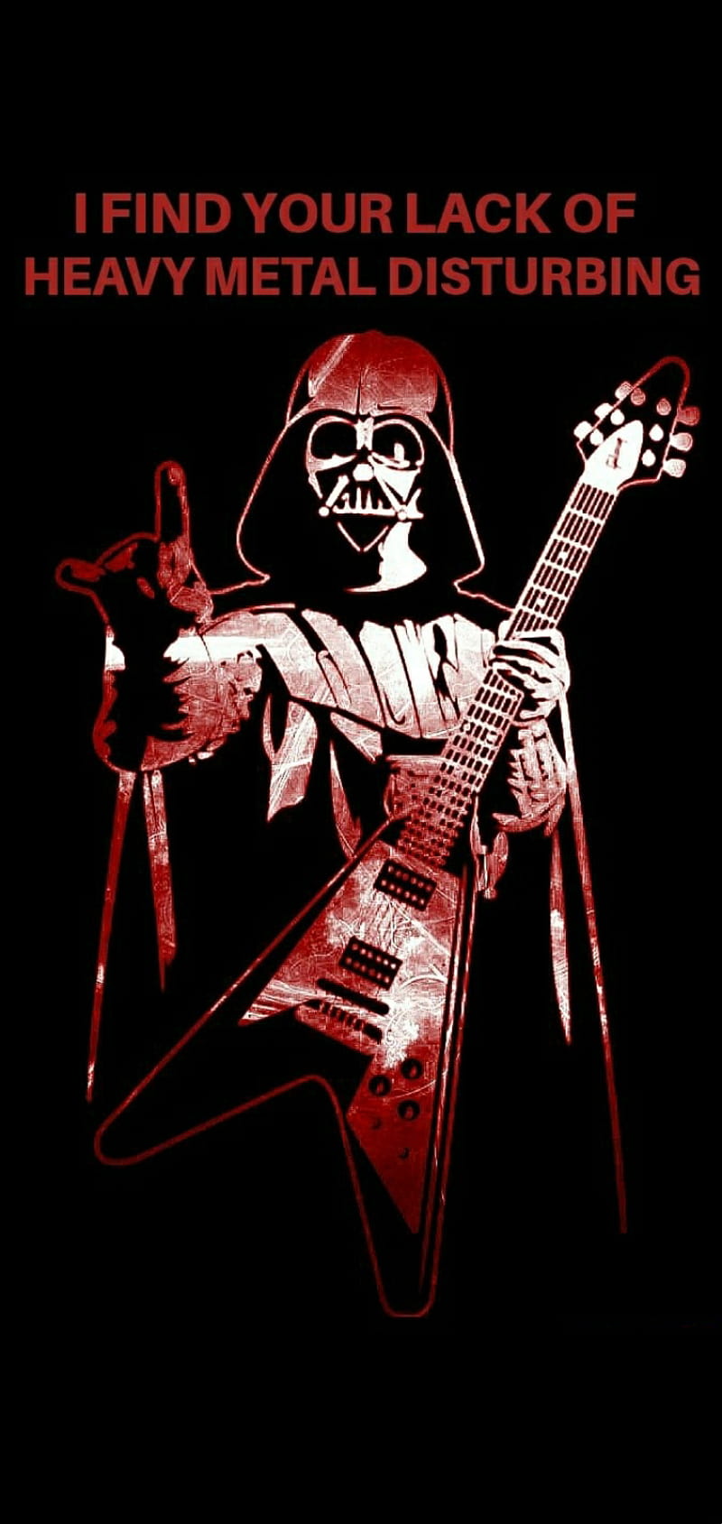 Vader Guitar, darth vader, heavy, metal, music, red, star wars, text, HD phone wallpaper