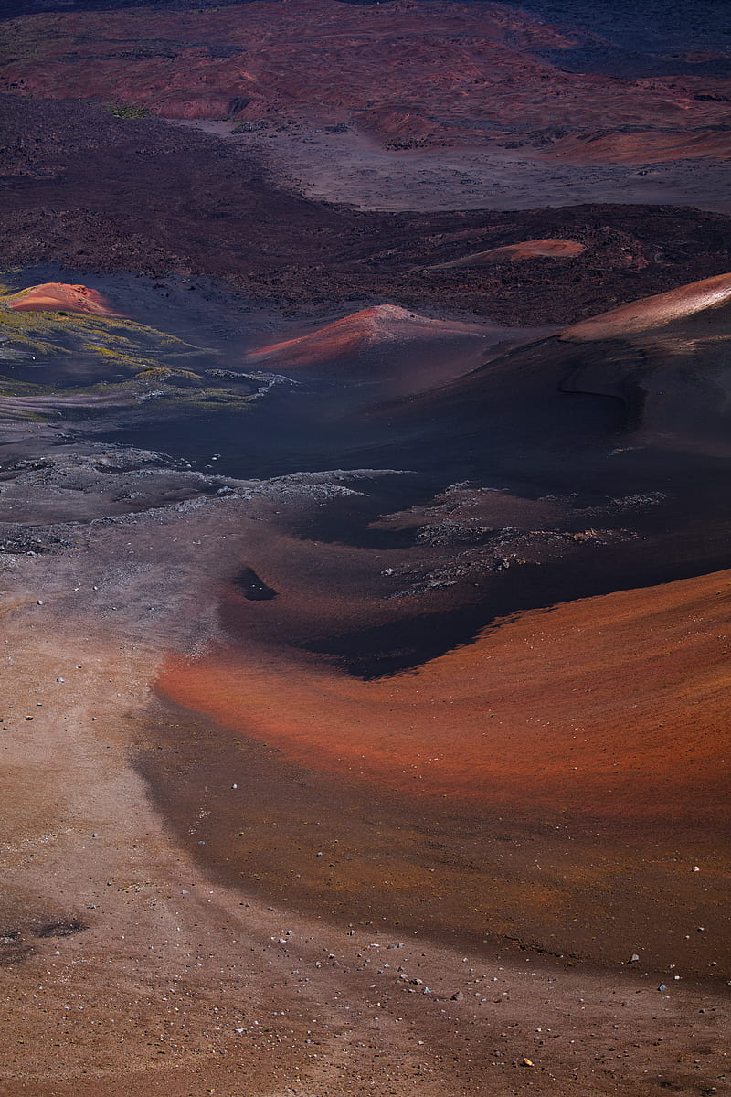 land, relief, aerial view, desert, volcanic, HD phone wallpaper