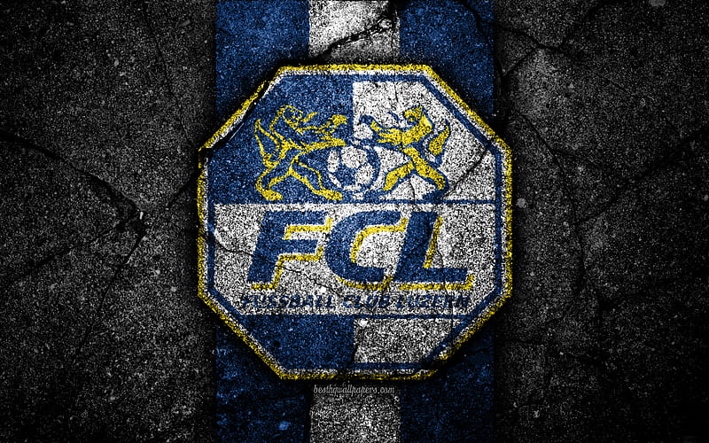 Luzern logo, Switzerland Super League, black stone, soccer, football, emblem, FC Luzern, Switzerland, asphalt texture, Luzern FC, HD wallpaper