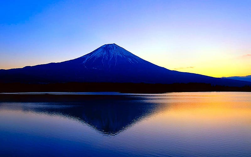 Sky, Mountain, Reflection, , Mount Fuji, Scenic, HD wallpaper