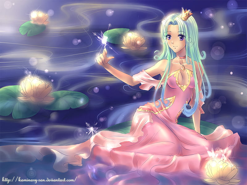 Frog Princess, female, lotus, water lily, wing, sexy, pond, cute, fantasy,  water, HD wallpaper | Peakpx