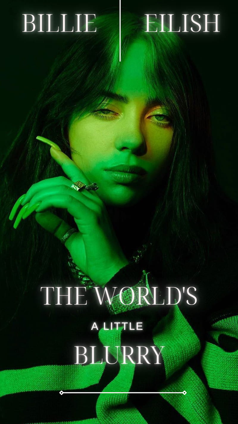 Billie Eilish, dark, green, HD phone wallpaper