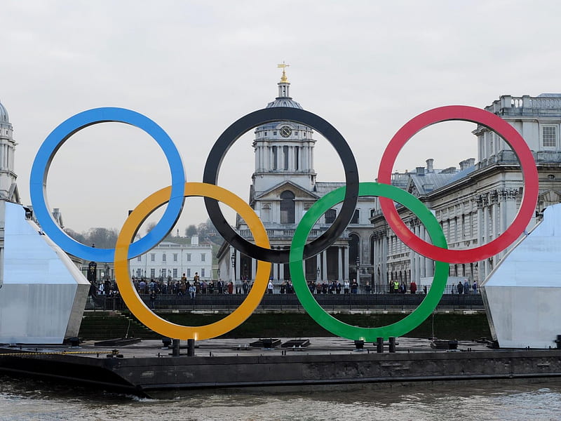 Olympic rings River Thames-London 2012 Olympic Games, HD wallpaper