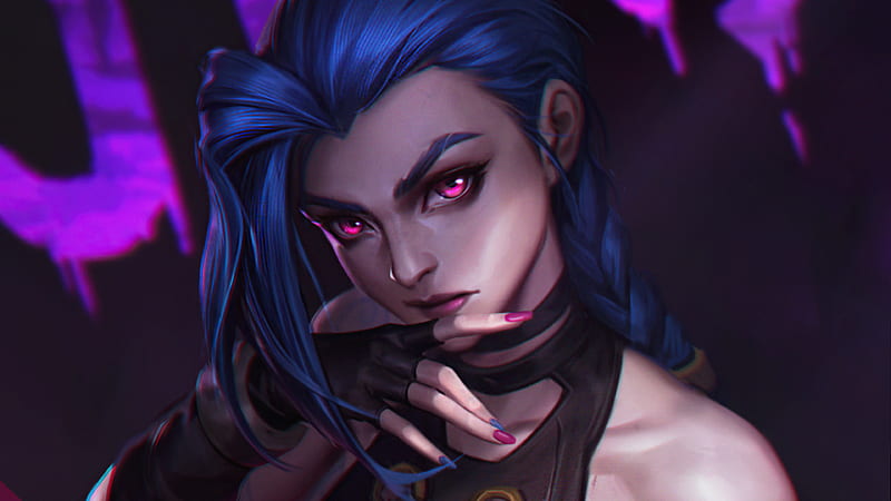 Wallpaper Art, League of Legends, LoL, Face, Fanart, Jinx for mobile and  desktop, section игры, resolution 3840x2160 - download