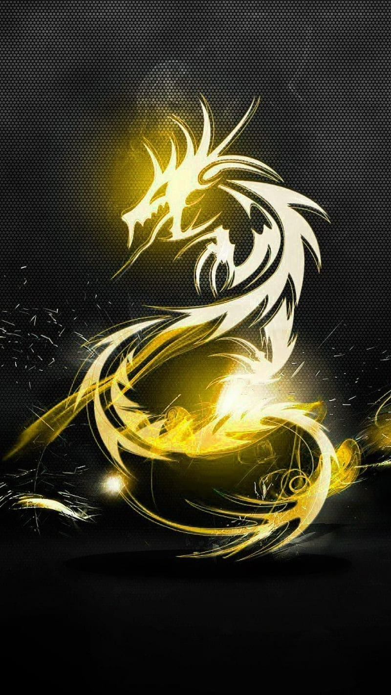 Yellow dragon, HD phone wallpaper