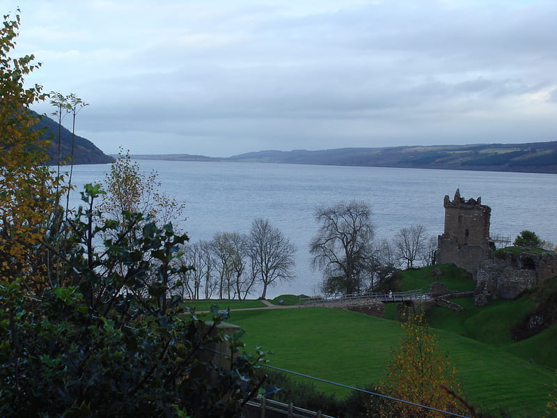 Urquhart Castle, Loch Ness, inverness, uquhart, loch ness, scotland, HD wallpaper