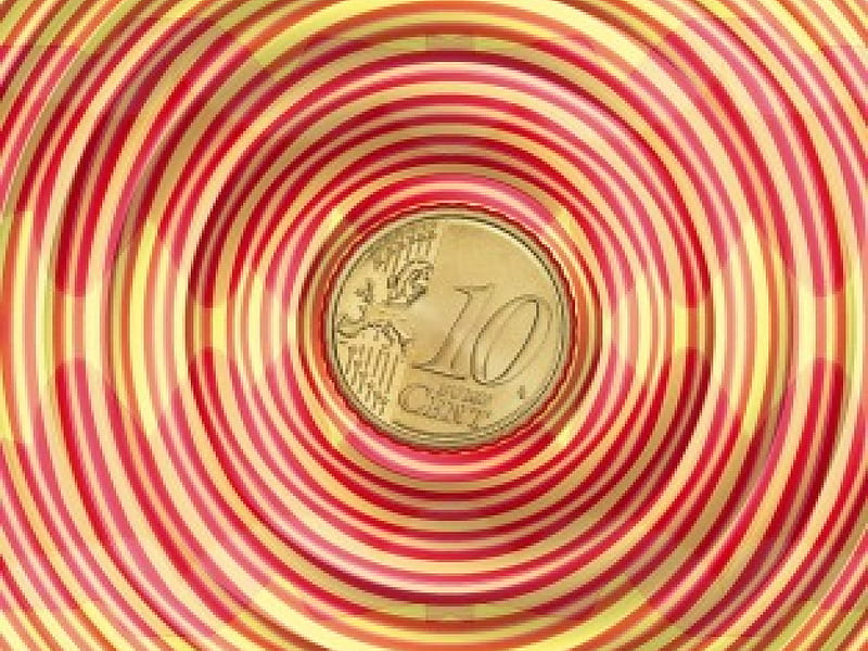 Abstract Euro Cent, red, spiral, euro, abstract, coin, cent, artwork, colos, europe, cool, druffix, funny, 10, HD wallpaper
