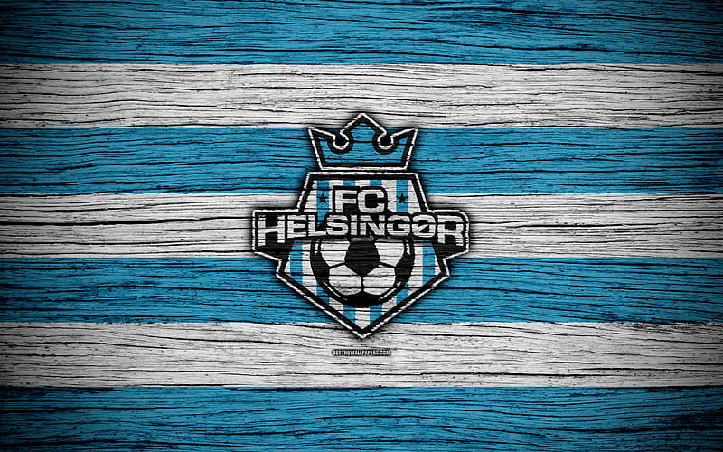 Helsingor football, Danish Superliga, soccer, Denmark, Helsingor FC, creative, logo, wooden texture, football club, FC Helsingor, HD wallpaper