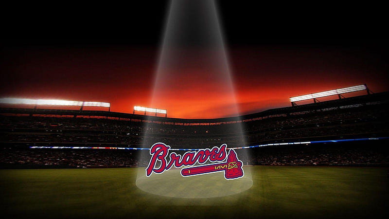 Word Braves On Center Of Ground With Spotlight Braves, HD wallpaper