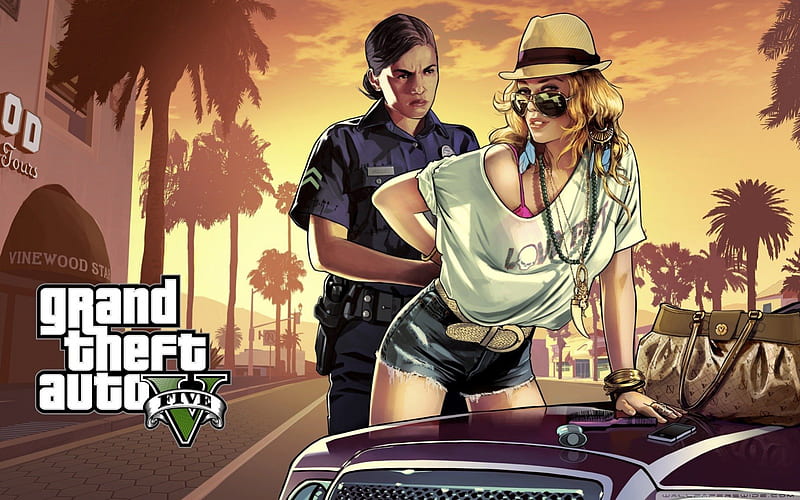 Grand Theft Auto, sexy police officer, sexy game, sexy cop, HD wallpaper