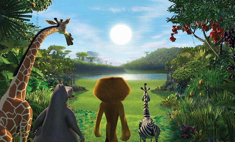 Madagascar - Hippopotamus, giraffe, zebra and lion, hippopotamus, animation,  HD wallpaper | Peakpx