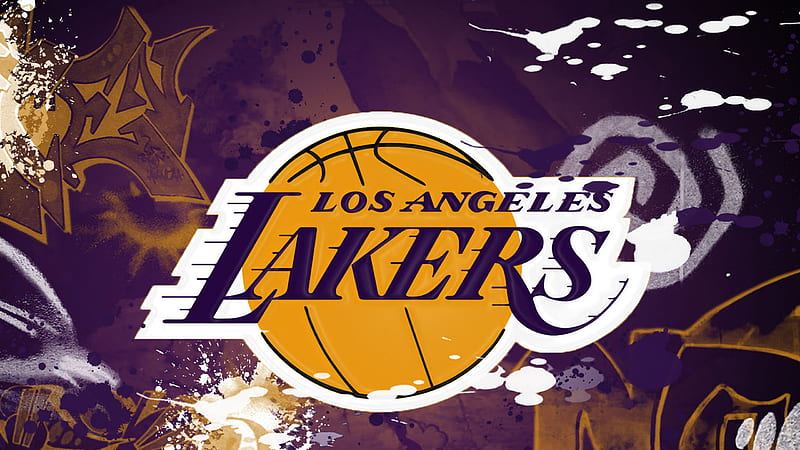 Los Angeles Lakers Logo In Purple Paint Background Lakers, HD wallpaper