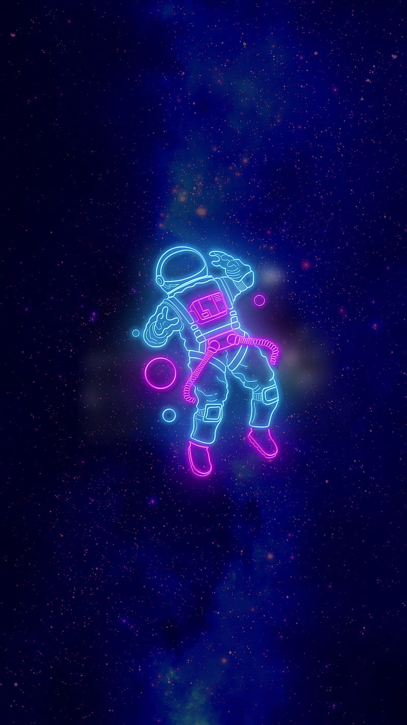 Astronaut Neon astronaut blue space neon astronaut HD phone wallpaper   Peakpx