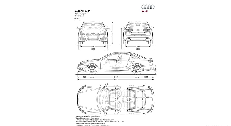 2017 Audi A6 Quattro Dimensions Car