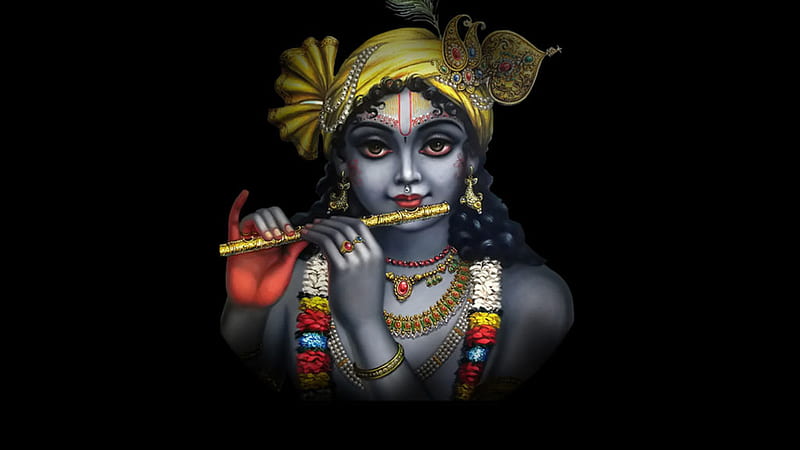 God Krishna In Black Background Black Background, HD wallpaper | Peakpx