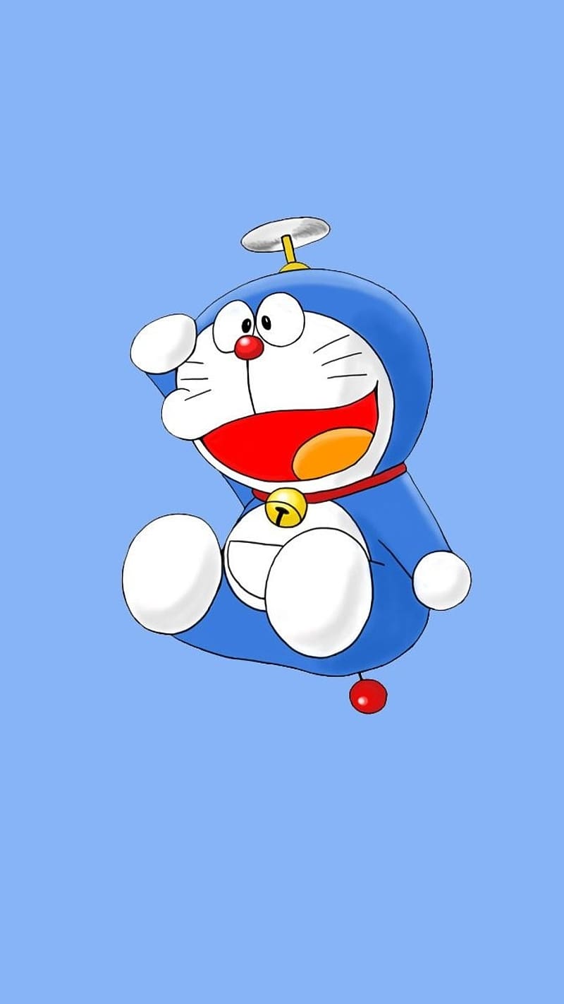 Doraemon , Helicopter Gadget, blue, cartoon, animated, HD phone wallpaper