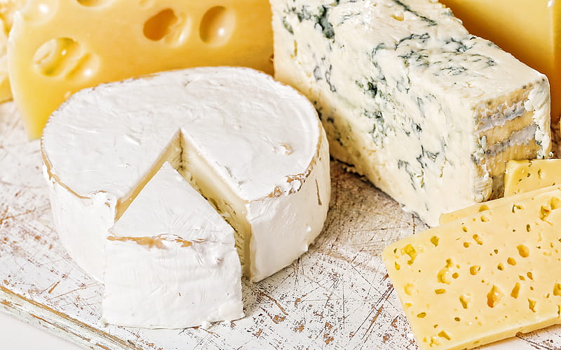 different cheeses concerts, Brie cheese, cheeses, Blue cheese, milk products, dairy, HD wallpaper