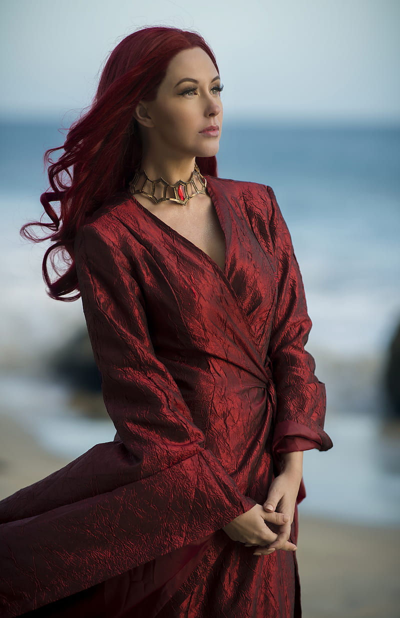 Melisandre, witch, redhead, Game of Thrones, fantasy girl, cosplay, HD phone wallpaper