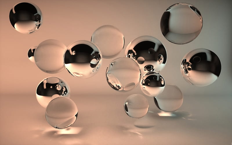 Transparent balls-3D creative design, HD wallpaper | Peakpx