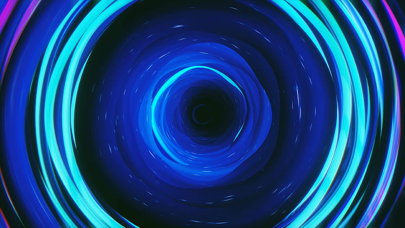infinite hole, circles, neon colors, Abstract, HD wallpaper