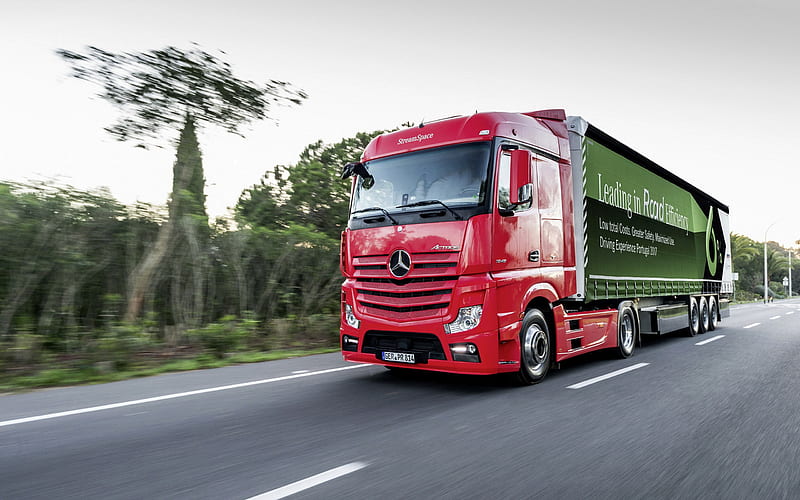 Mercedes-Benz Actros, 2019, New red Actros, trucking concepts, cargo delivery, German trucks, Mercedes, HD wallpaper