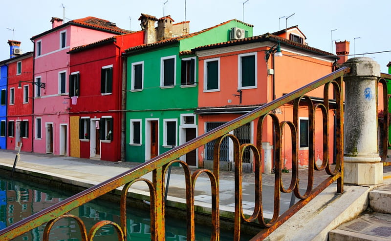 Casas de colores en venecia, italia, arquitectura, colorido, casas,  colores, Fondo de pantalla HD | Peakpx