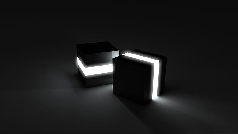 black cubes-3D creative design theme, HD wallpaper