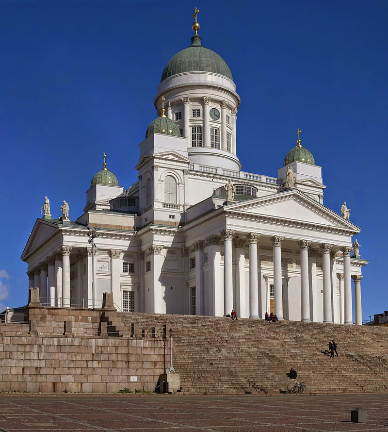 Helsinki, Finland, Helsingin tuomiokirkko, cathedral, church, HD phone wallpaper