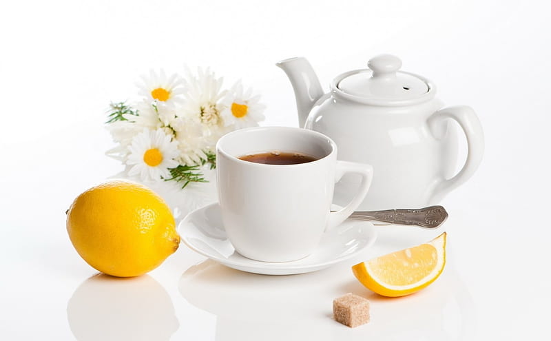 Chamomile-tea, de, musetil, cu lamaie, ceai, HD wallpaper
