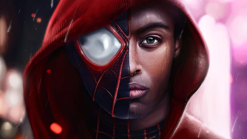 Spider Man Miles Morales , spiderman superheroes, artwork, artist, digital-art, HD wallpaper