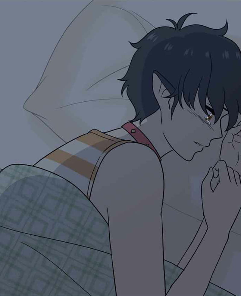 Lonely, anime, bed, cute, manga, night, sleep, HD phone wallpaper | Peakpx