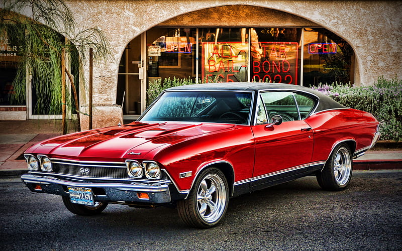 Chevrolet Chevelle, muscle cars, 1968 cars, R, retro cars, 1968 Chevrolet Chevelle, american cars, Chevrolet, HD wallpaper