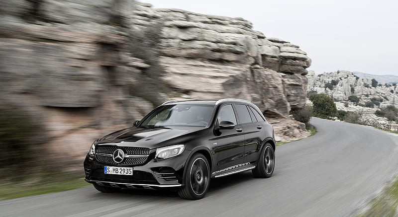 2017 Mercedes-AMG GLC 43 4MATIC (Chassis: X253, Color: Obsidian Black) - Front , car, HD wallpaper
