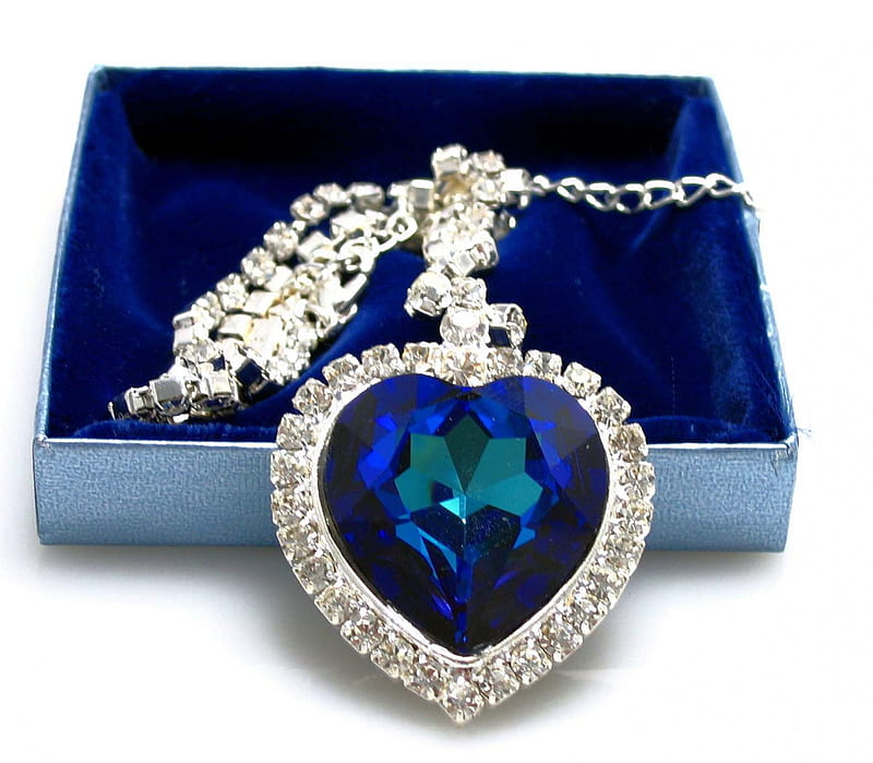 Blue Diamond, Beauty, Romantic, Necklace, HD wallpaper